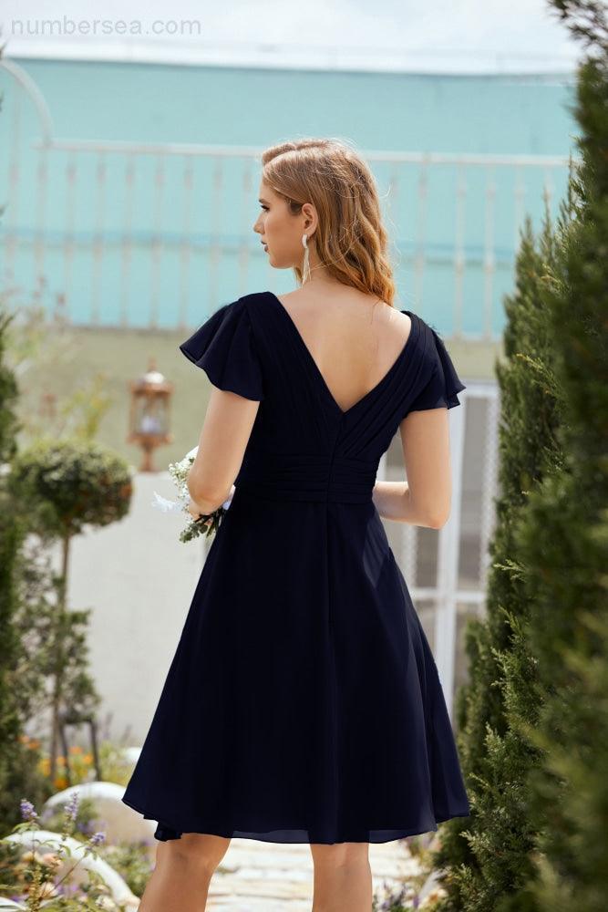 Knie langes Homecoming-Kleid Formell Cocktail Abschlussballkleid 28013