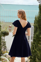 Knie langes Homecoming-Kleid Formell Cocktail Abschlussballkleid 28013