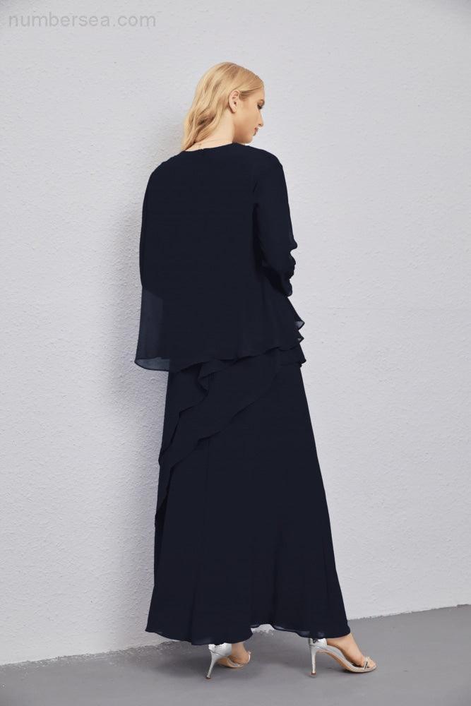 Mother of Bride Dresses with Open Front Lightweight Cardigan Formal Prom Gown  28081