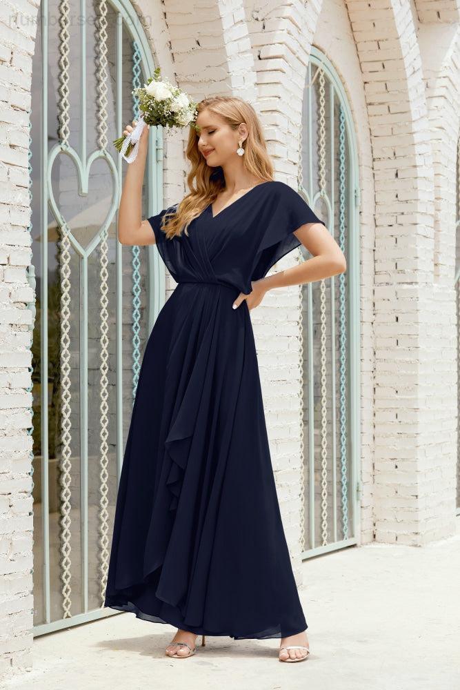 Numbersea  Mother of The Bride Dresses Plus Size V-Neck Floor Length Formal Prom Dress for Wedding Guest 28020