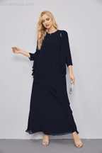 Mother of Bride Dresses with Open Front Lightweight Cardigan Formal Prom Gown  28081