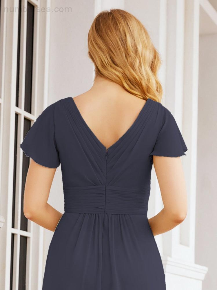 Vestidos de cerimónia de baile Numbersea para mãe da noiva, mangas curtas, vestido de madrinha 28047 