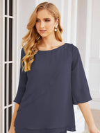 Vestido elegante de 2 peças para mãe da noiva Numbersea, tamanho grande, com folhos, camadas, roupão prateado 28064 