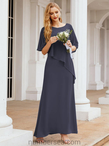 Numbersea Formal Party Gown Dress Long Mother of The Bride Dresses with Ruffle Cape 28026