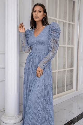 Kleid für die Brautmutter, Spitze, lang, mit Ärmeln