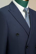 Double-Breasted Navy Wool Suit | Tailored Formal Groom & Business Suit