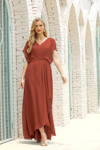 Numbersea  Mother of The Bride Dresses Plus Size V-Neck Floor Length Formal Prom Dress for Wedding Guest 28020