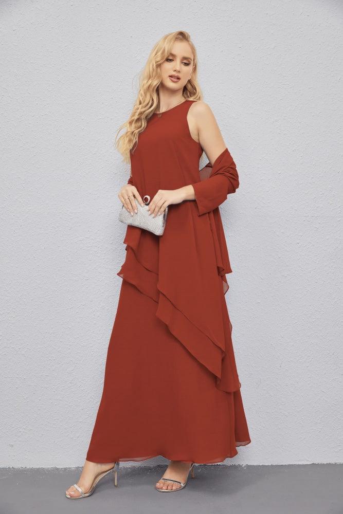 Vestidos para a mãe da noiva com frente aberta, cardigan leve, vestido formal para baile de finalistas 28081 