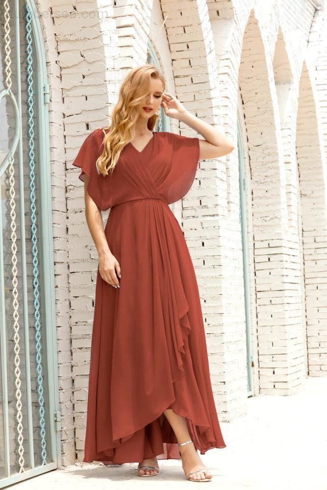 Numbersea  Mother of The Bride Dresses Plus Size V-Neck Floor Length Formal Prom Dress for Wedding Guest 28020
