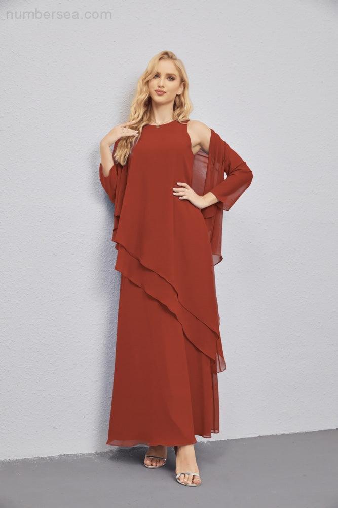 Mother of Bride Dresses with Open Front Lightweight Cardigan Formal Prom Gown  28081