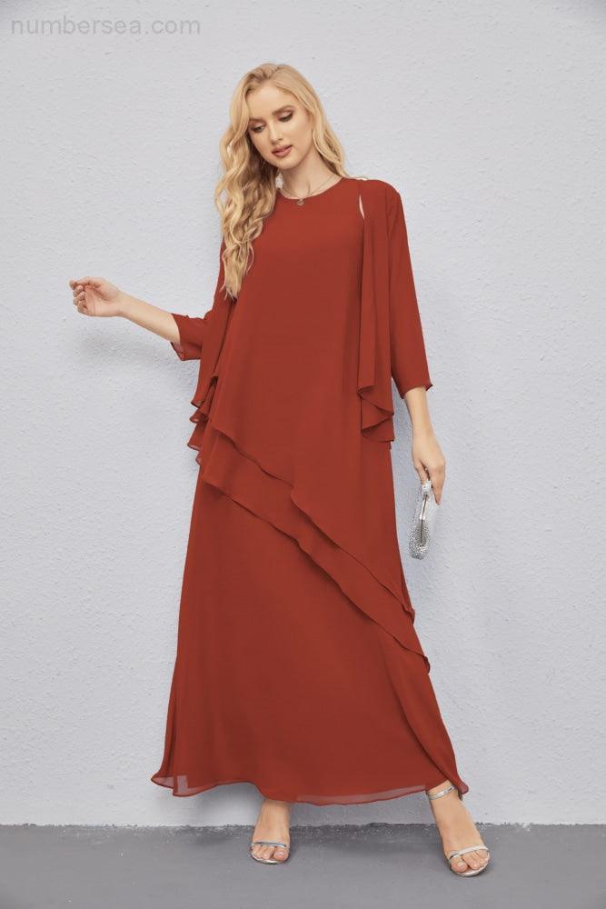 Mother of Bride Dresses with Open Front Lightweight Cardigan Formal Prom Gown  28081