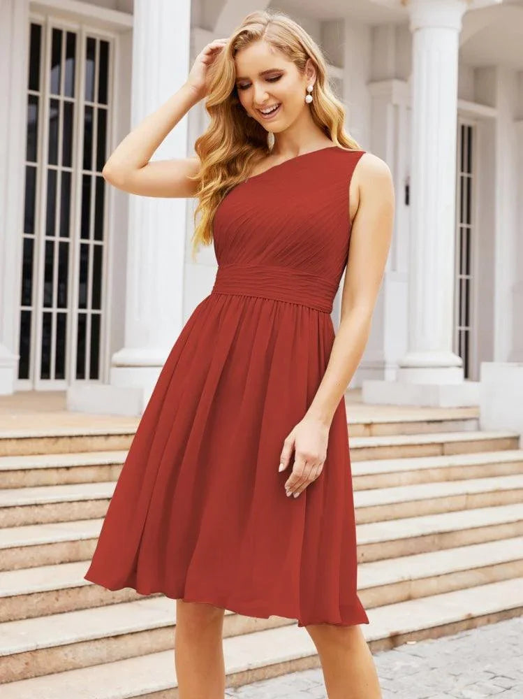 Vestido de Fiesta Corto Formal de Hombro Descubierto con Plisados Numbersea Homecoming 28046