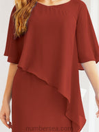 Vestido de festa formal comprido Numbersea com capa e folhos 28026 