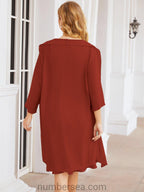 Vestidos para mãe da noiva Numbersea Vestido de baile Vestido casual plissado 28065 