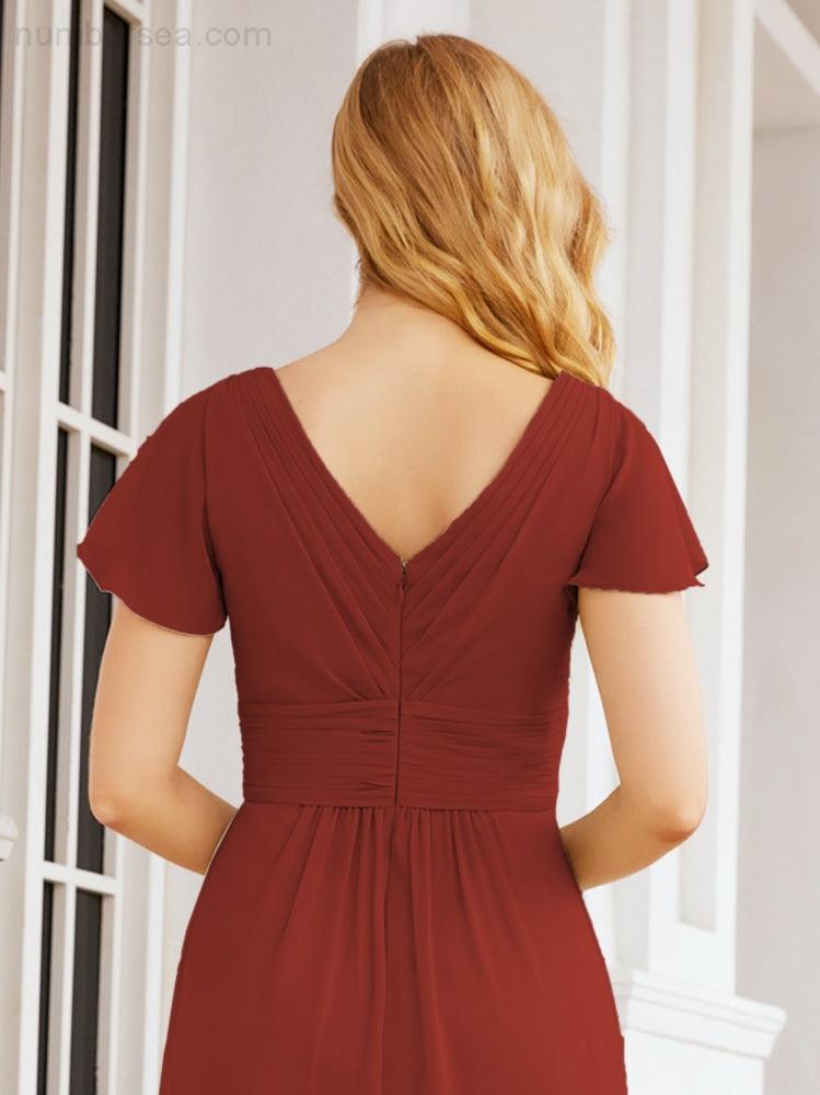 Vestidos de cerimónia de baile Numbersea para mãe da noiva, mangas curtas, vestido de madrinha 28047 