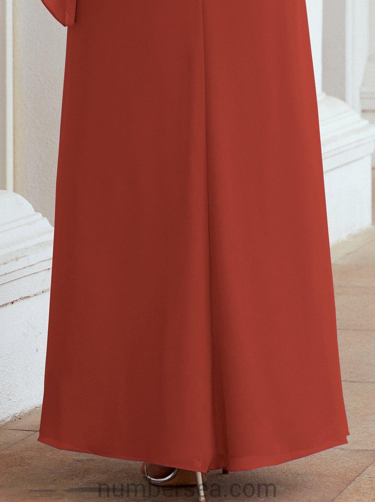 Vestido de festa formal comprido Numbersea com capa e folhos 28026 