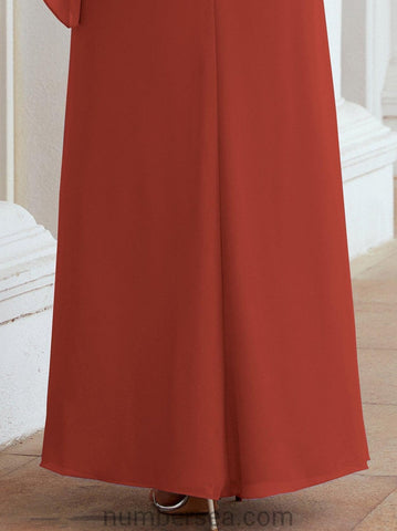 Numbersea Formal Party Gown Dress Long Mother of The Bride Dresses with Ruffle Cape 28026
