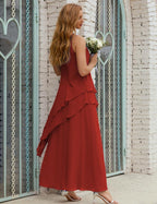 Vestidos longos de chiffon plus size para mãe da noiva, vestido formal de madrinha de casamento, 28019 