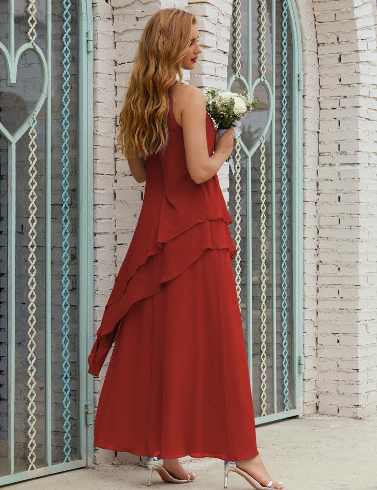 Vestidos longos de chiffon plus size para mãe da noiva, vestido formal de madrinha de casamento, 28019 