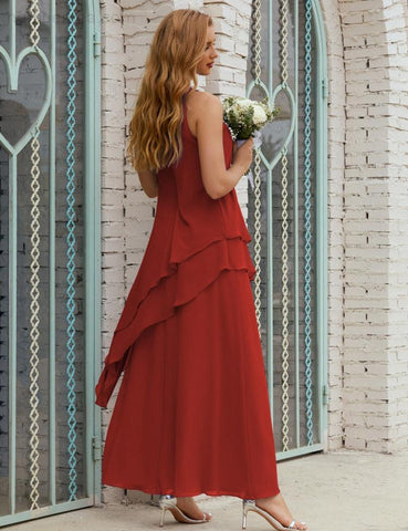 Vestidos longos de chiffon plus size para mãe da noiva, vestido formal de madrinha de casamento, 28019 