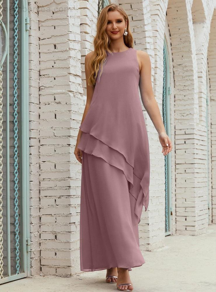 Vestidos longos de chiffon plus size para mãe da noiva, vestido formal de madrinha de casamento, 28019 