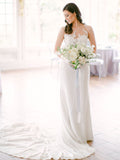Vestido de novia sirena con escote en V, tul, encaje y aplicaciones sexy, DB10268