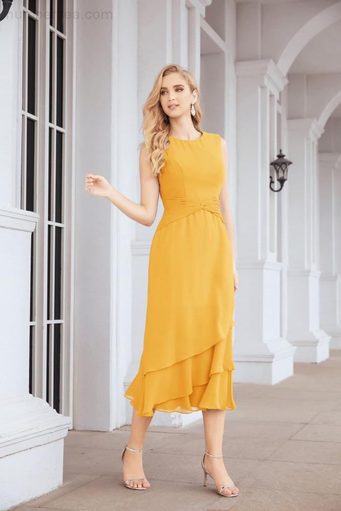 Vestido de festa formal para mãe da noiva, corte A, duas peças, Numbersea 28072 