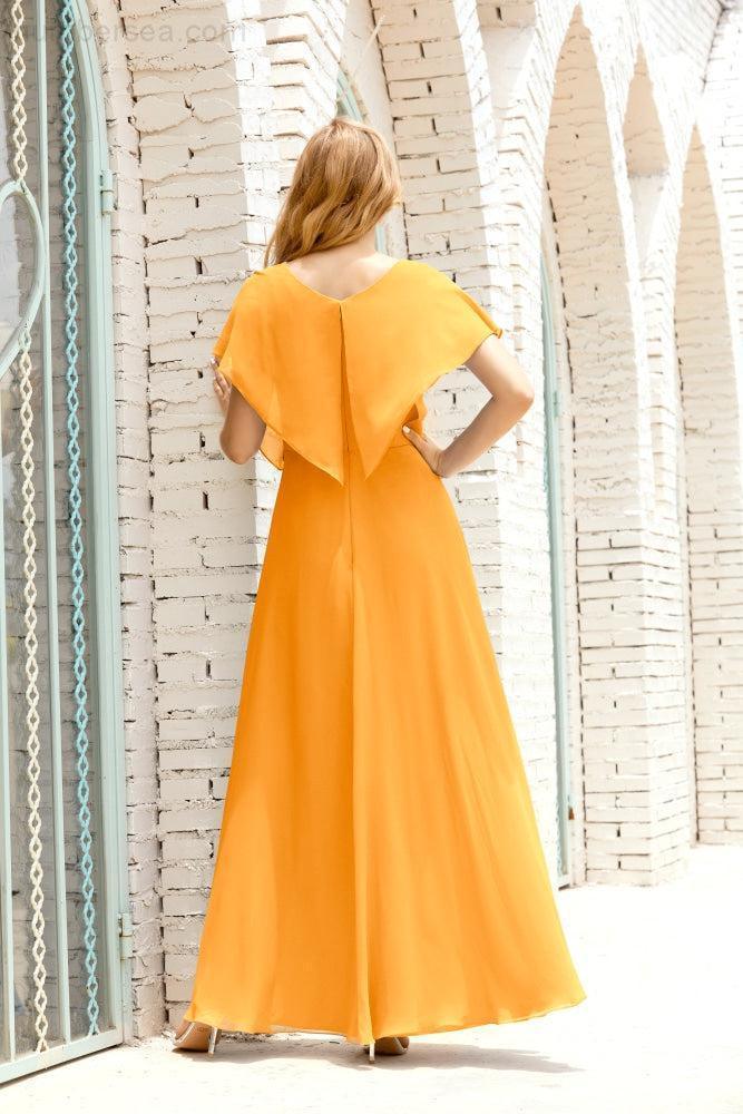 Numbersea  Mother of The Bride Dresses Plus Size V-Neck Floor Length Formal Prom Dress for Wedding Guest 28020