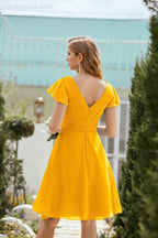 Knie langes Homecoming-Kleid Formell Cocktail Abschlussballkleid 28013