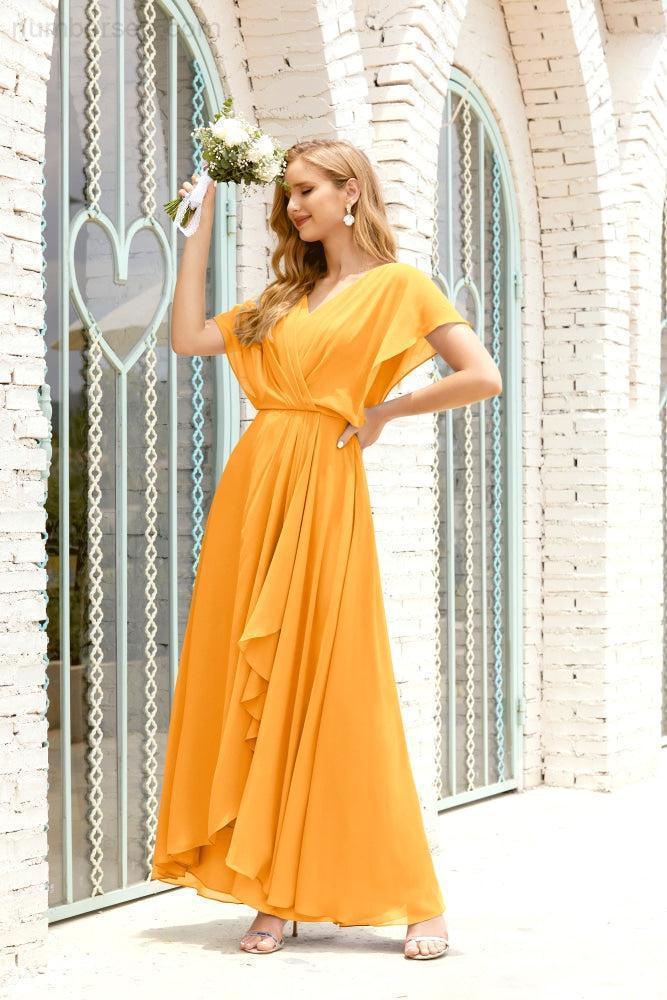 Numbersea  Mother of The Bride Dresses Plus Size V-Neck Floor Length Formal Prom Dress for Wedding Guest 28020