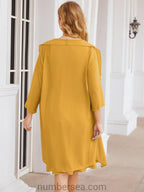 Vestidos para mãe da noiva Numbersea Vestido de baile Vestido casual plissado 28065 