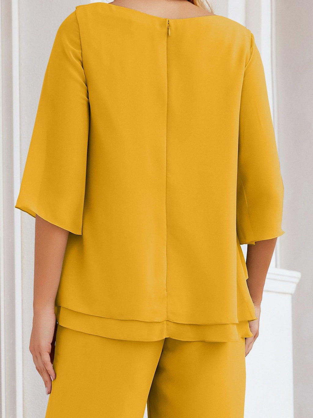 Vestido elegante de 2 peças para mãe da noiva Numbersea, tamanho grande, com folhos, camadas, roupão prateado 28064 