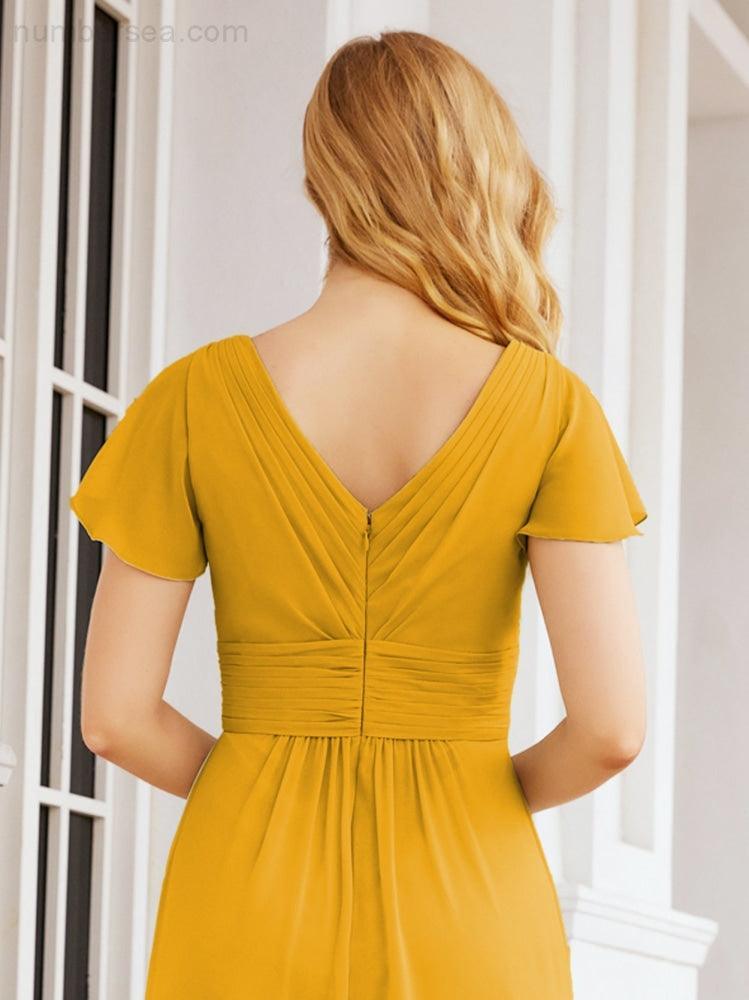 Vestidos de cerimónia de baile Numbersea para mãe da noiva, mangas curtas, vestido de madrinha 28047 