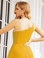 Vestidos de baile de cerimónia Numbersea para mulher com um ombro só e fenda lateral para madrinhas e madrinhas 28052 