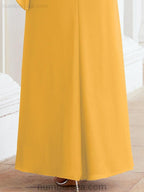 Vestido de festa formal comprido Numbersea com capa e folhos 28026 