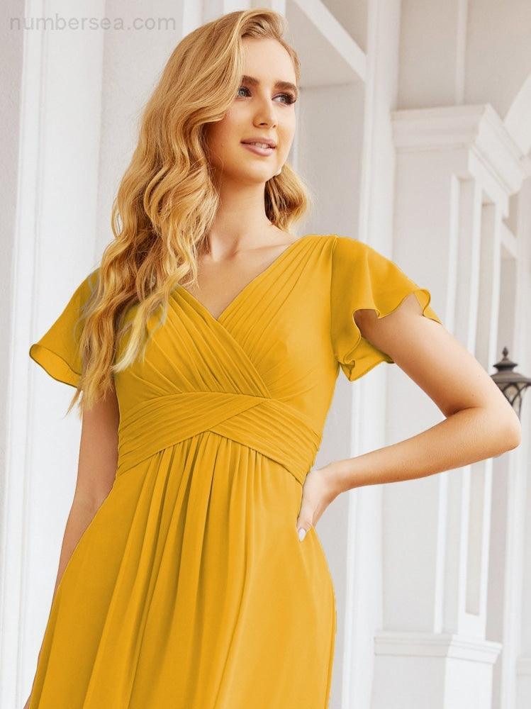 Vestidos de cerimónia de baile Numbersea para mãe da noiva, mangas curtas, vestido de madrinha 28047 