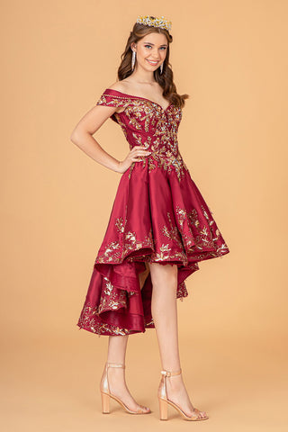 2-teiliges schulterfreies Satin-Ballkleid von Elizabeth K GL3098