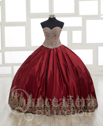 2-teiliges trägerloses Quinceanera-Kleid aus Satin von House of Wu 26826