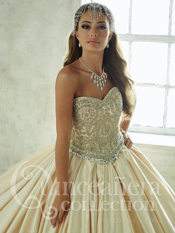 2-teiliges trägerloses Quinceanera-Kleid aus Satin von House of Wu 26826