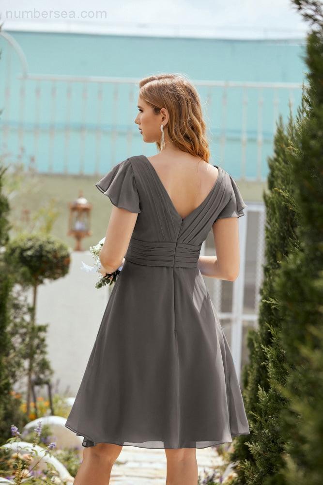 Knie langes Homecoming-Kleid Formell Cocktail Abschlussballkleid 28013