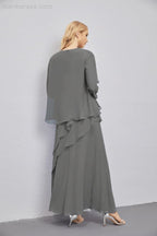 Mother of Bride Dresses with Open Front Lightweight Cardigan Formal Prom Gown  28081
