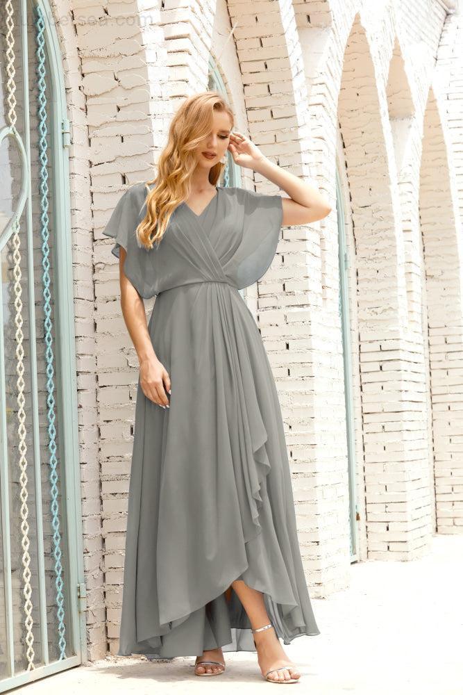 Numbersea  Mother of The Bride Dresses Plus Size V-Neck Floor Length Formal Prom Dress for Wedding Guest 28020