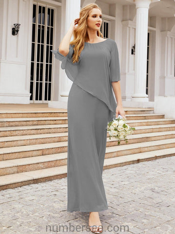 Numbersea Formal Party Gown Dress Long Mother of The Bride Dresses with Ruffle Cape 28026