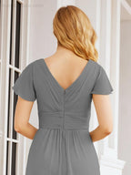 Vestidos de cerimónia de baile Numbersea para mãe da noiva, mangas curtas, vestido de madrinha 28047 