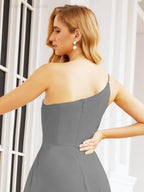 Vestidos de baile de cerimónia Numbersea para mulher com um ombro só e fenda lateral para madrinhas e madrinhas 28052 