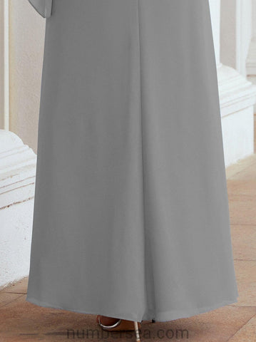 Numbersea Formal Party Gown Dress Long Mother of The Bride Dresses with Ruffle Cape 28026