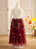 Tulle A-Line Full-Length Garden Boho Flower Girl Dress