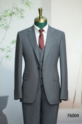 Three-Piece Solid Wool Wedding Suit | Classic Tailored Formal Groom Suit