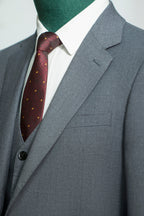 Three-Piece Solid Wool Wedding Suit | Classic Tailored Formal Groom Suit