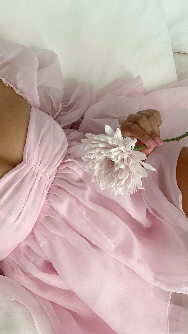 Vestido A-line Rosado Acinturado Vestido Rosado para Baile de Finalistas Y2428